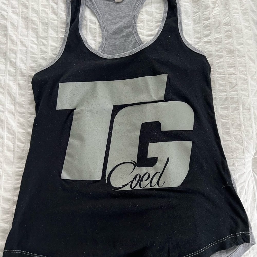 Women's Black and Gray Tank Top
